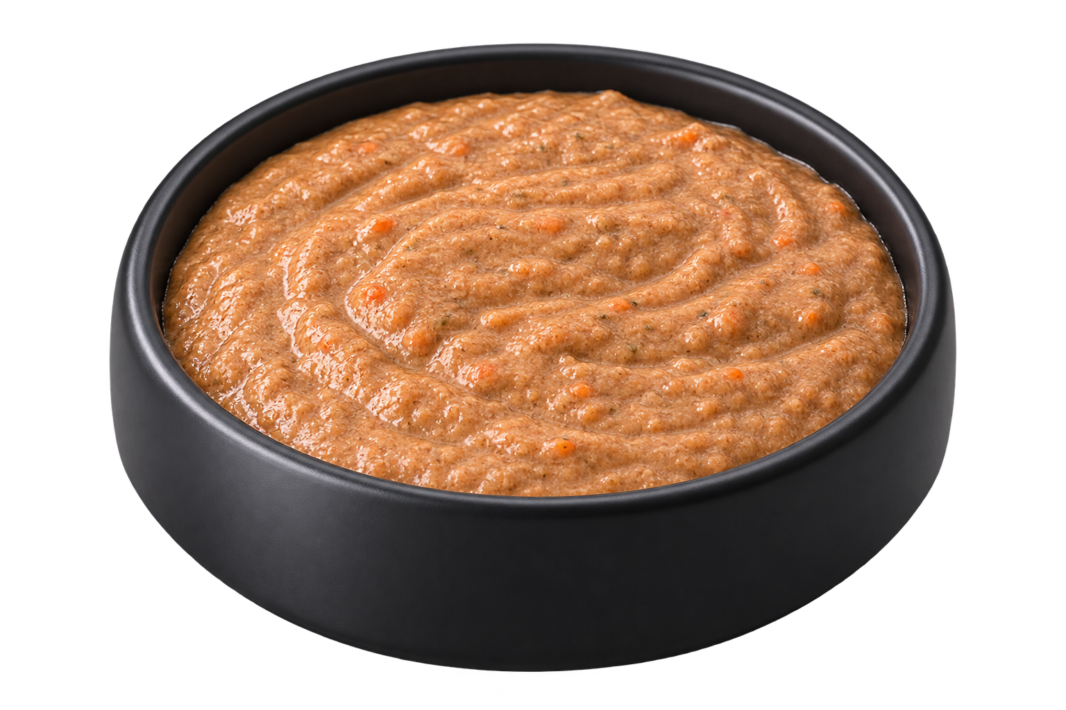 Freshly prepared cat food in a bowl